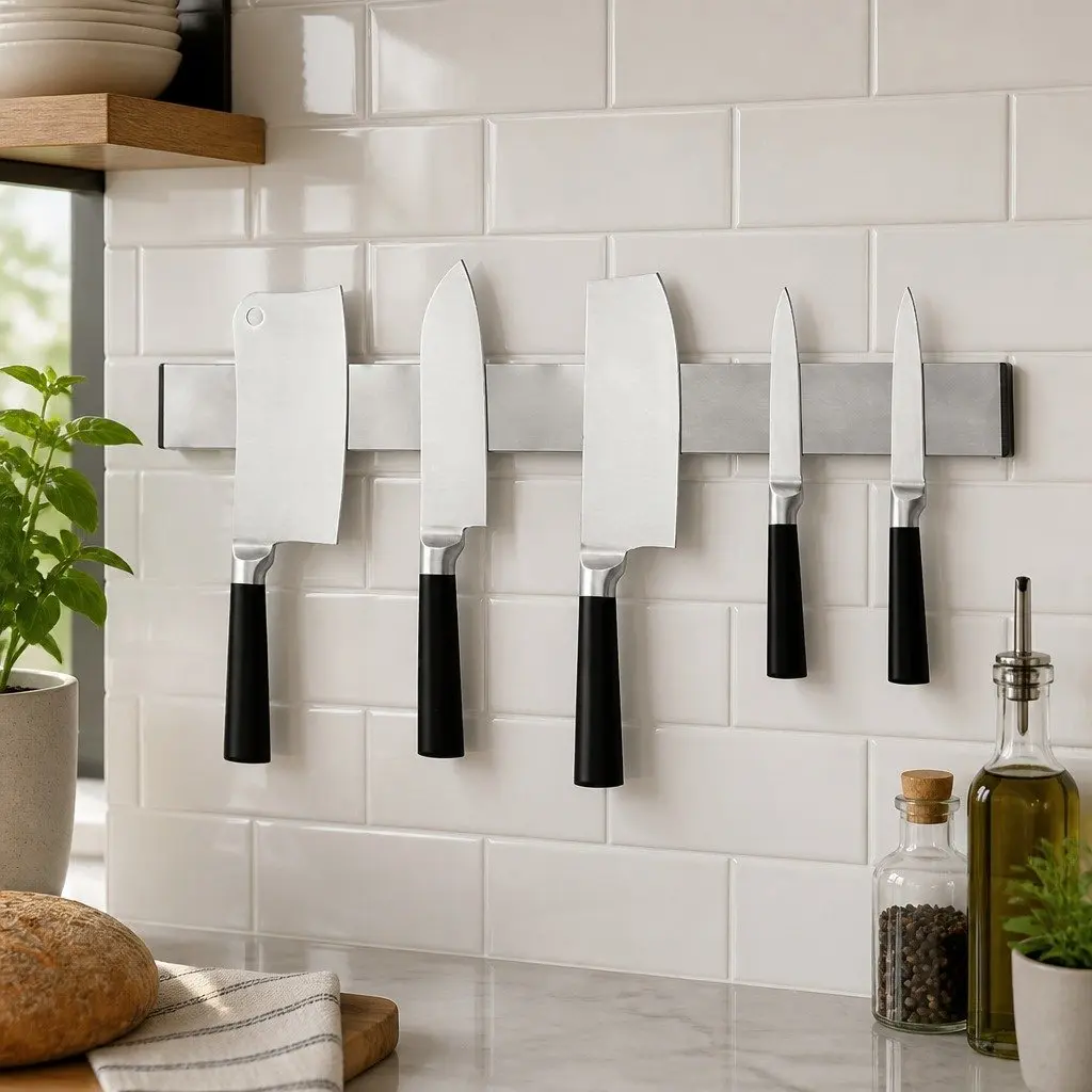 Magnetic Knife Holder Wall Mount Stainless Steel Kitchen Storage Organizer 40cm