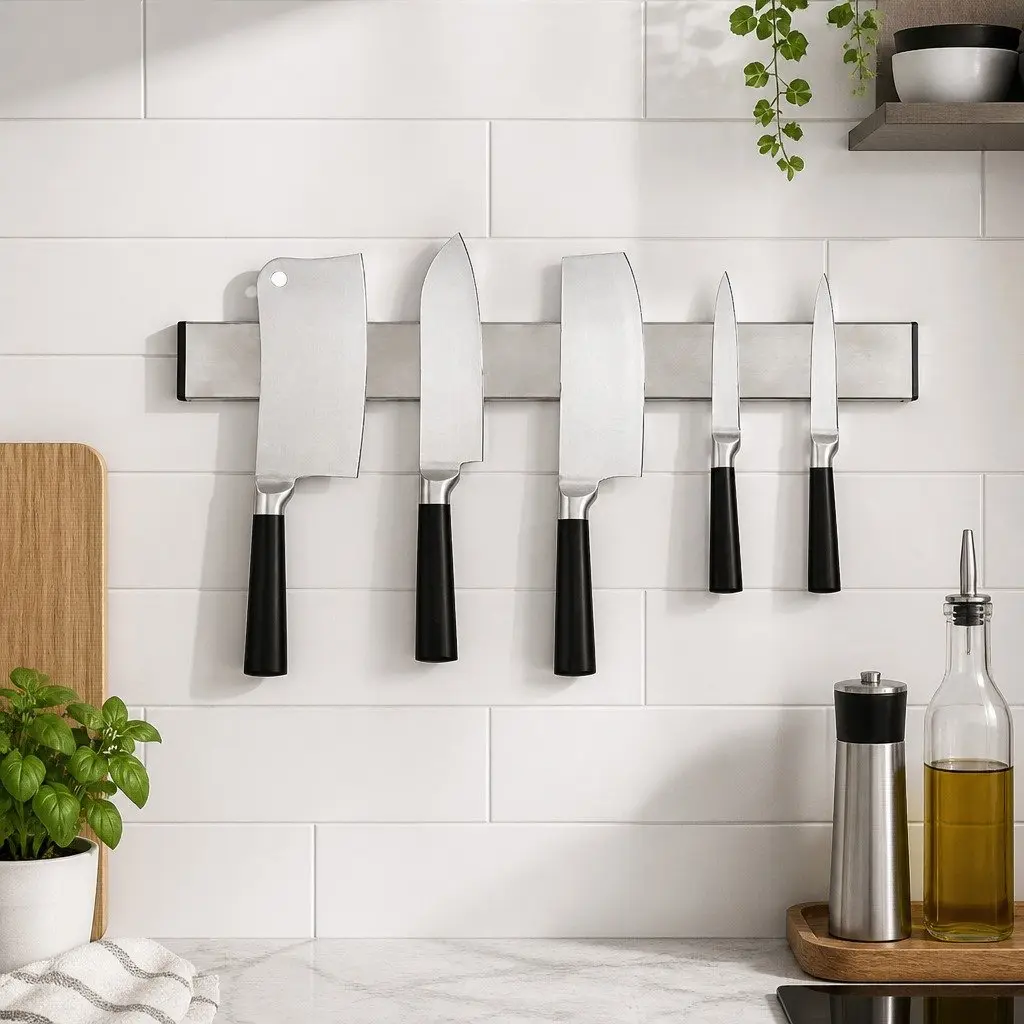 Magnetic Knife Holder Wall Mount Stainless Steel Kitchen Storage Organizer 40cm