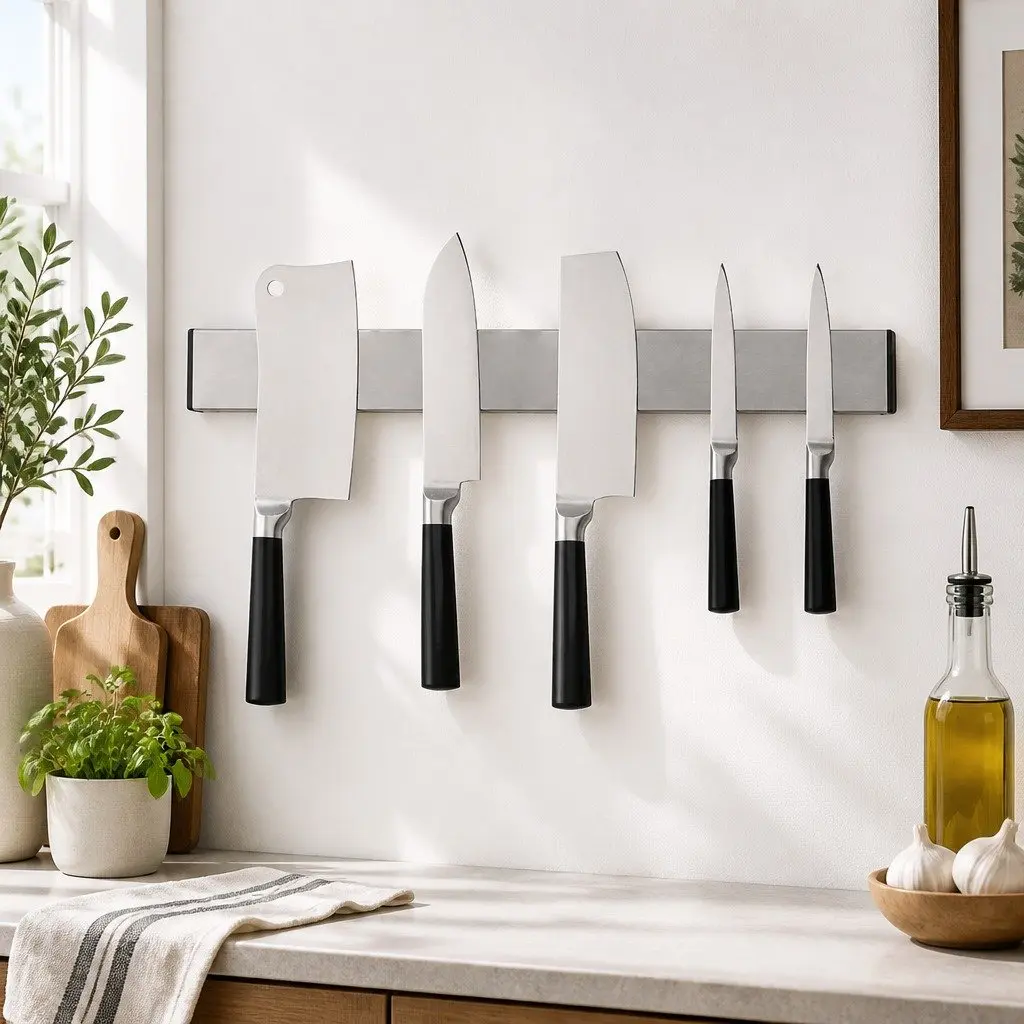 Magnetic Knife Holder Wall Mount Stainless Steel Kitchen Storage Organizer 40cm