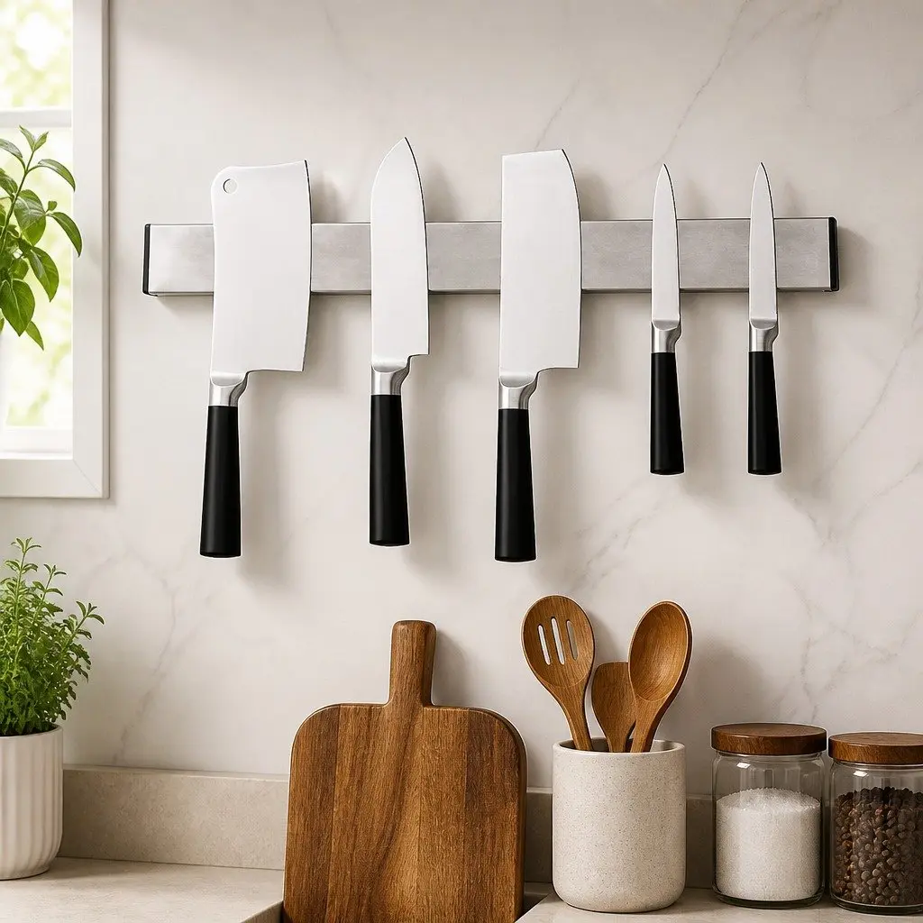 Magnetic Knife Holder Wall Mount Stainless Steel Kitchen Storage Organizer 40cm