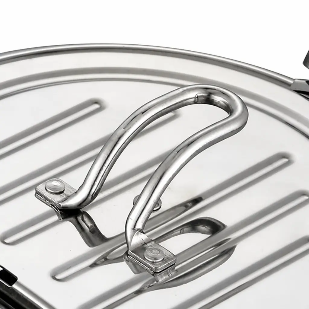 Stainless Steel Deep Frying Pan 24cm with Integrated Thermometer and Draining Rack