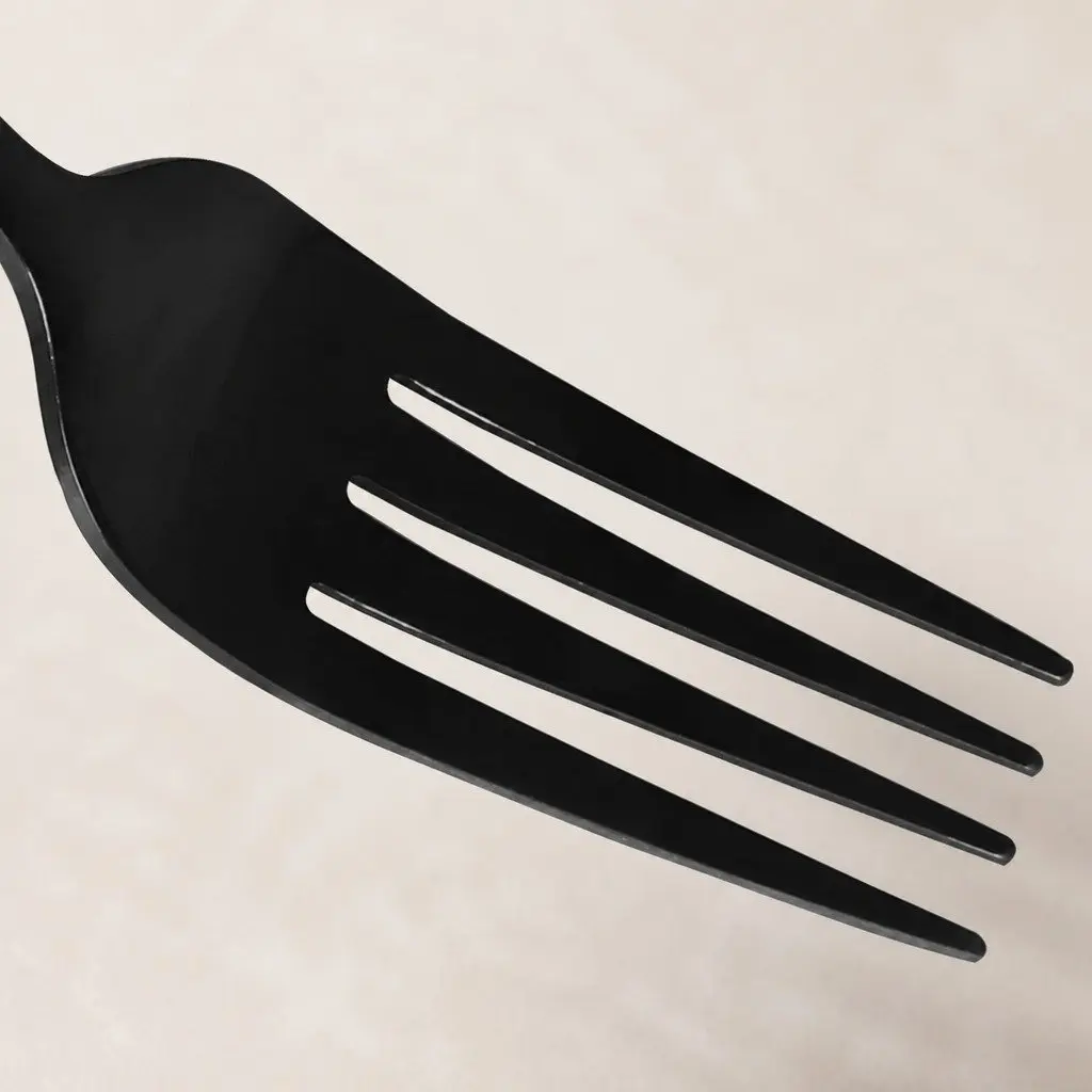 30 Piece Stainless Steel Cutlery Set Black Mirror Polish Dining Flatware Service
