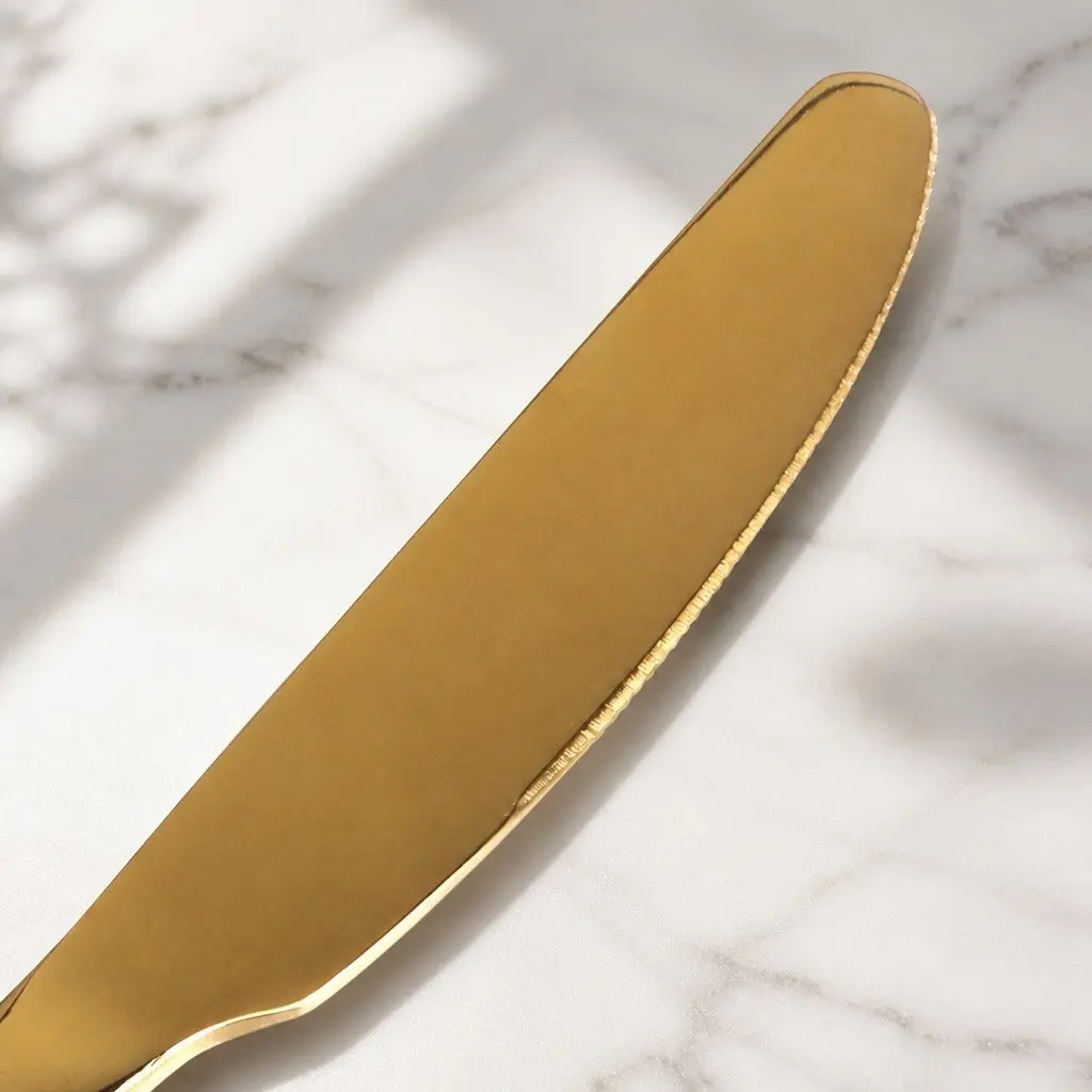 Stainless Steel Cutlery Set Gold 30 Pieces Dining Flatware Forks Knives Spoons