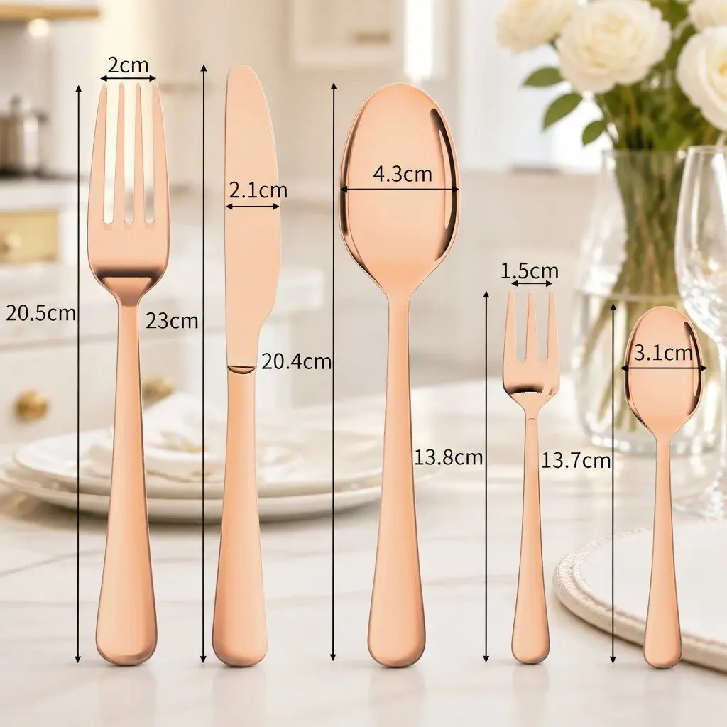 30-Piece Cutlery Set Rose Gold Stainless Steel Dining Flatware Service for 6