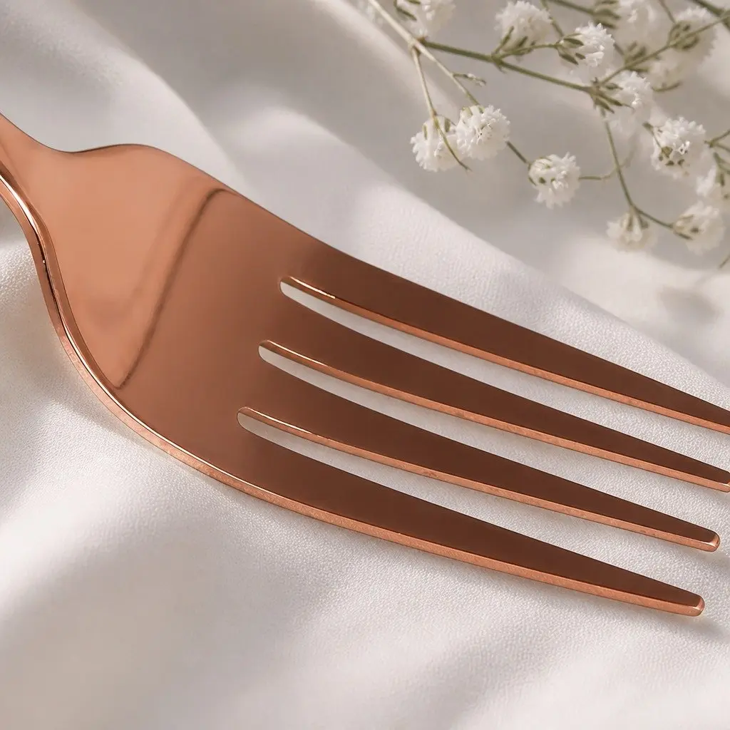 30-Piece Cutlery Set Rose Gold Stainless Steel Dining Flatware Service for 6