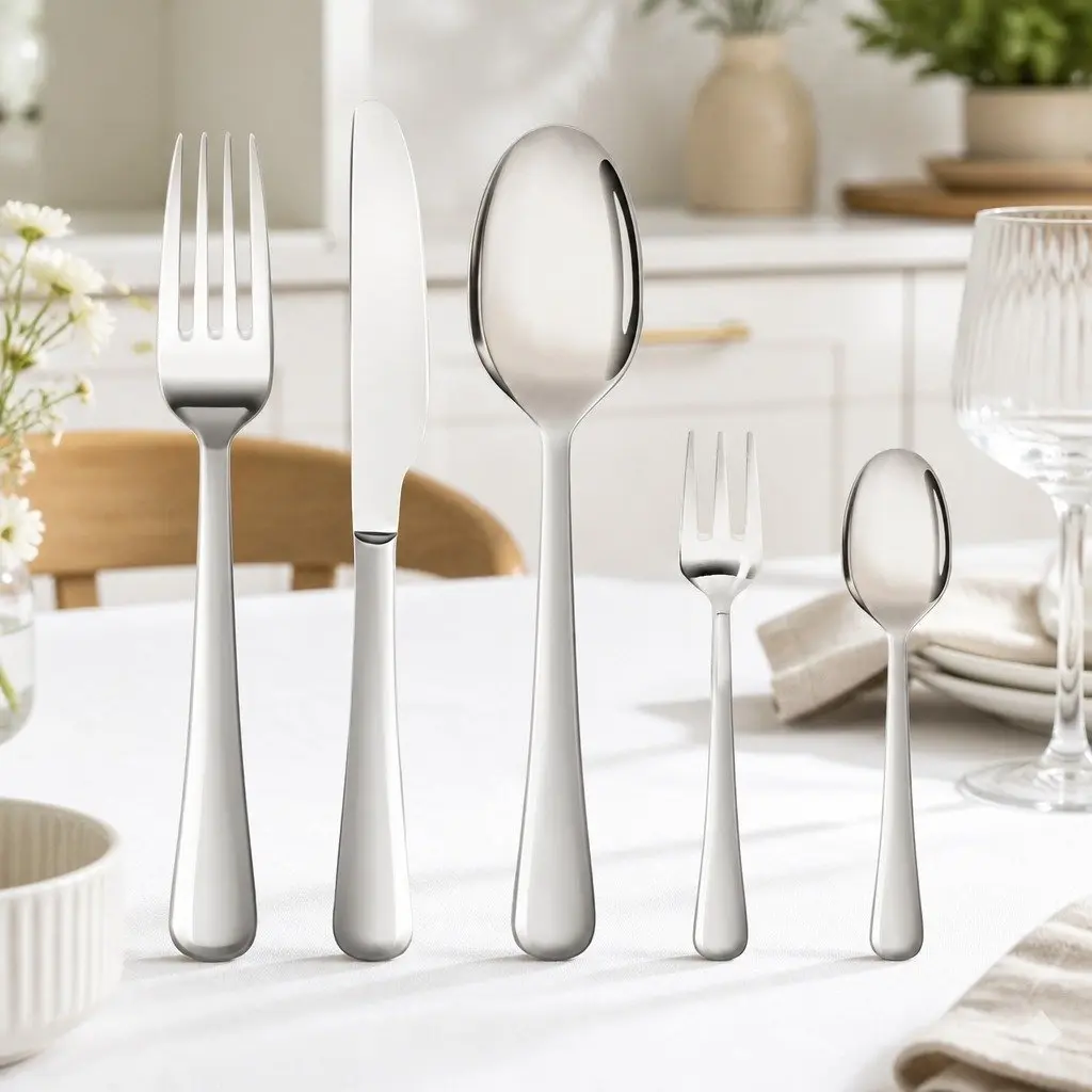 30-Piece Cutlery Set Stainless Steel Forks Knives Spoons Silver Dining