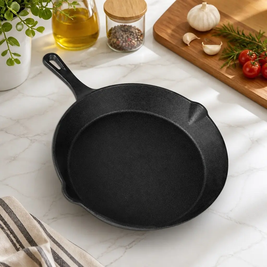 Cast Iron Frying Pan Set Non-Stick 3 Piece All Stovetops