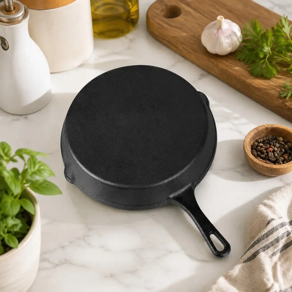 Cast Iron Frying Pan Set Non-Stick 3 Piece All Stovetops