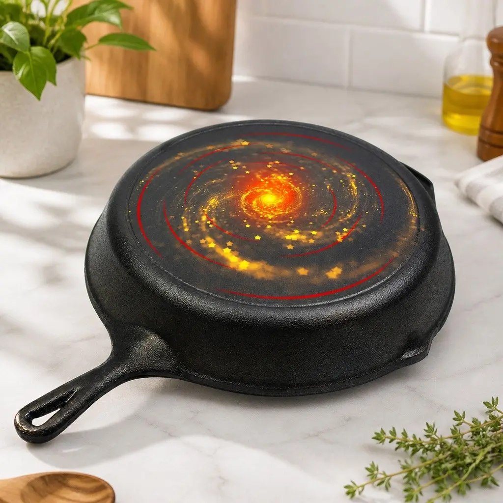 Cast Iron Frying Pan Non Stick Skillet All Cooktops Induction Camping Cooking