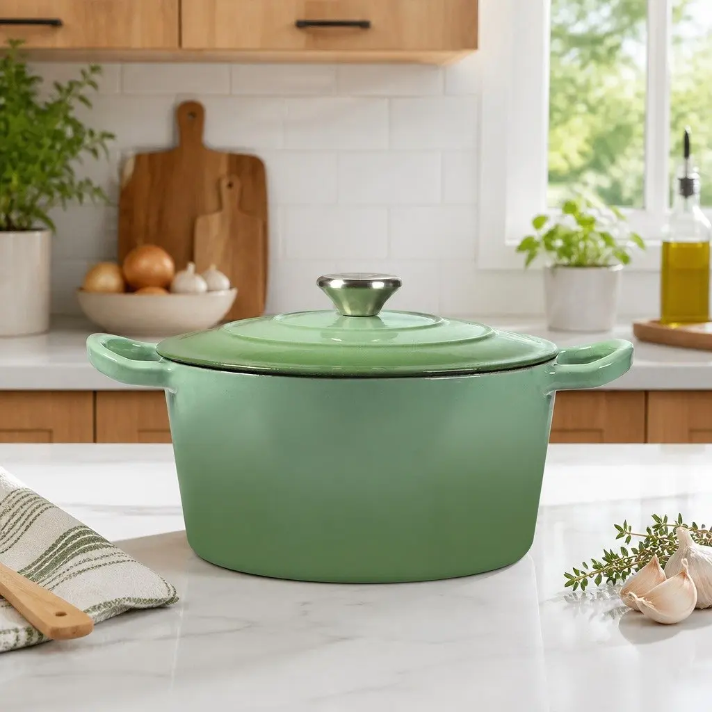 4L Green Cast Iron Dutch Oven