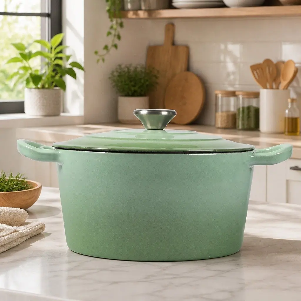 4L Green Cast Iron Dutch Oven