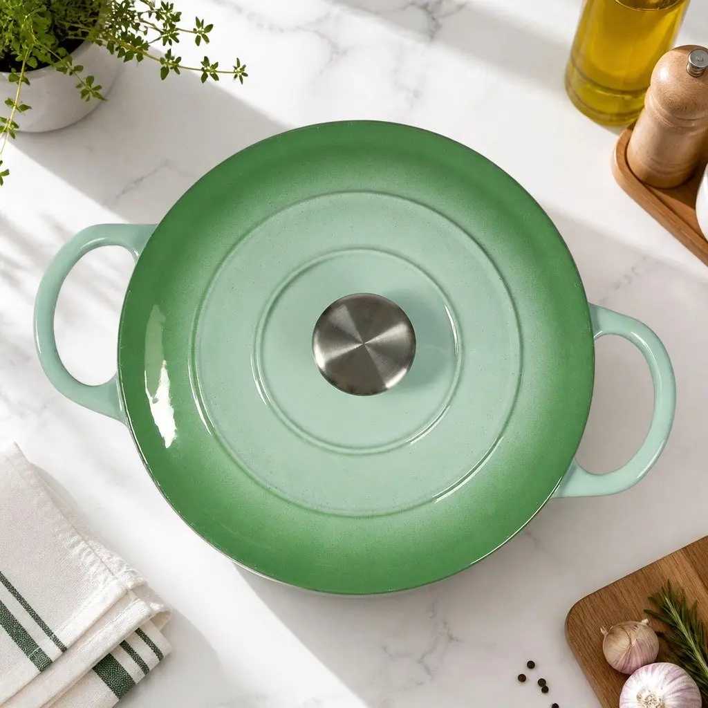 4L Green Cast Iron Dutch Oven