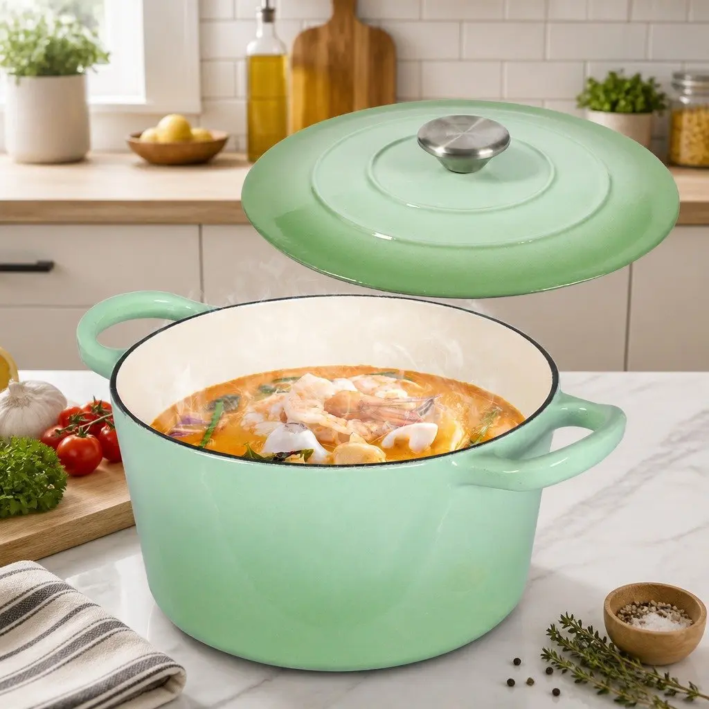 4L Green Cast Iron Dutch Oven