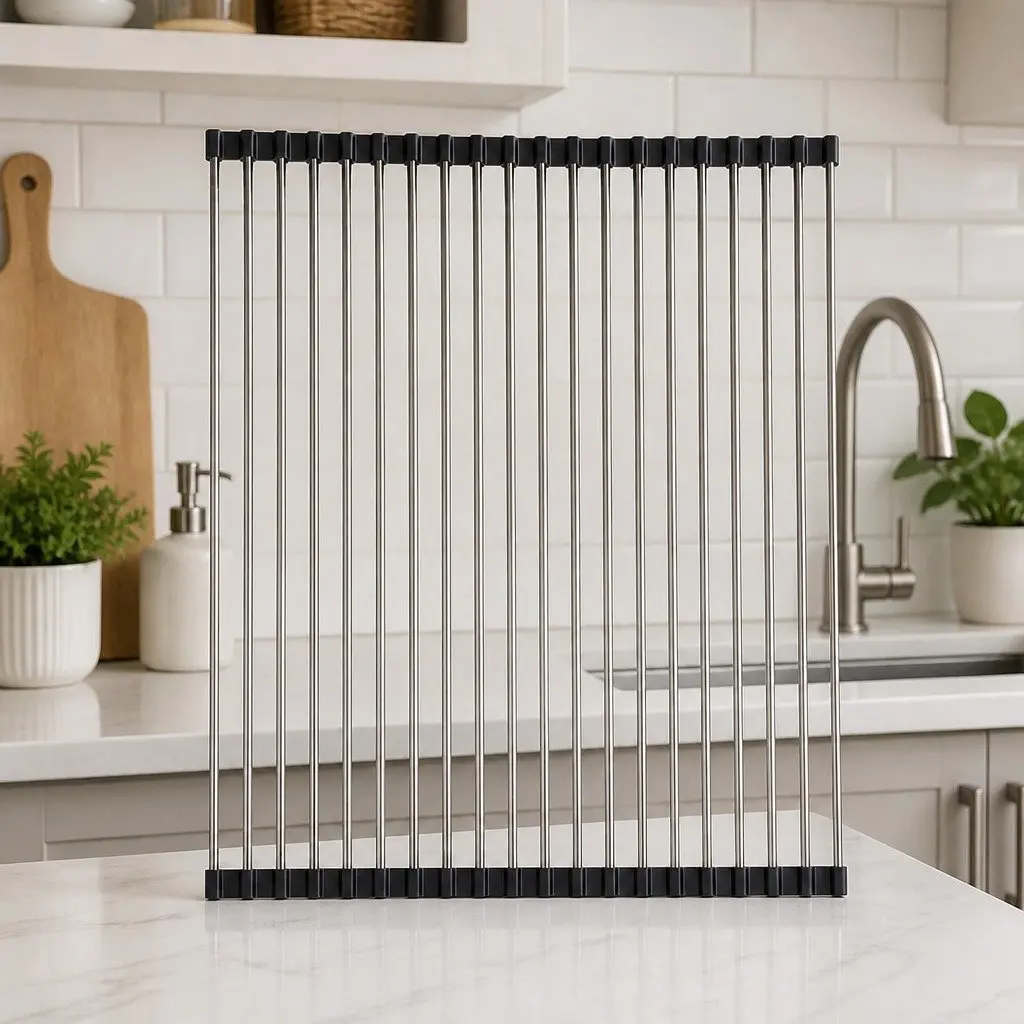 Rollable Dish Drying Rack for Kitchen Convenience