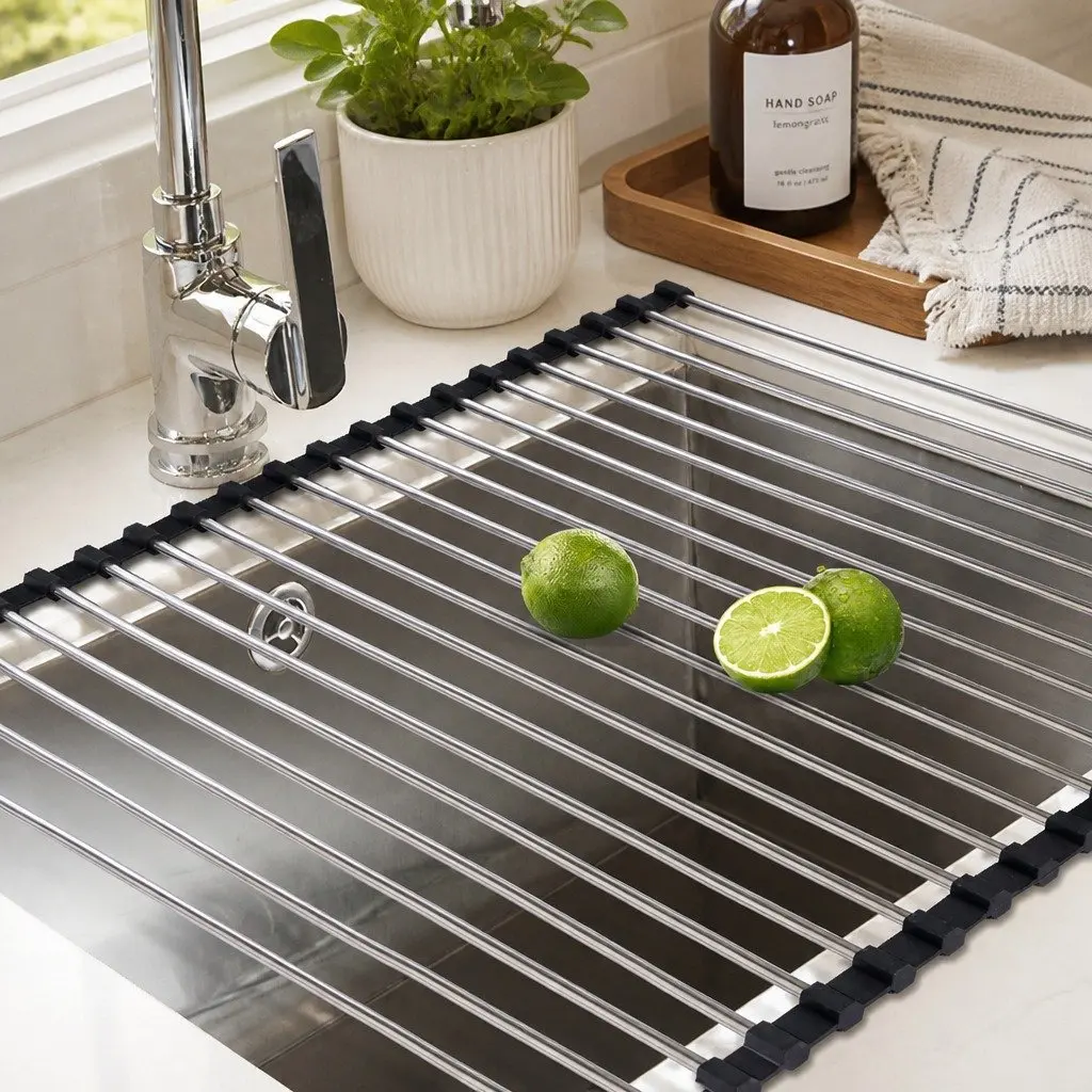 Rollable Dish Drying Rack for Kitchen Convenience