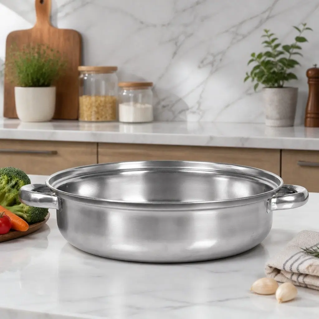 Stainless Steel 3 Layer Steamer Pot Glass Lid 27cm Diameter 22cm Height