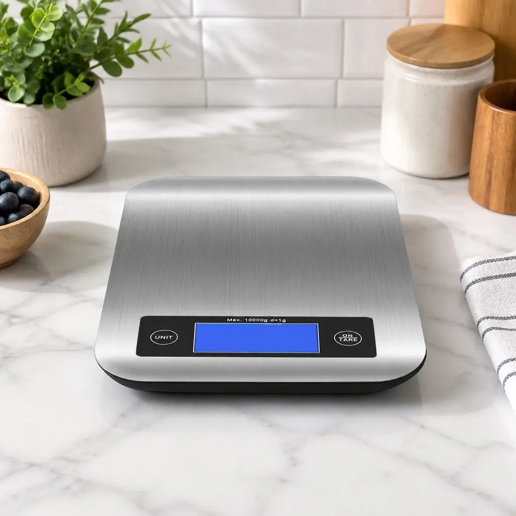 Digital Kitchen Food Scale 10kg LCD Display Stainless Steel Platform Tare