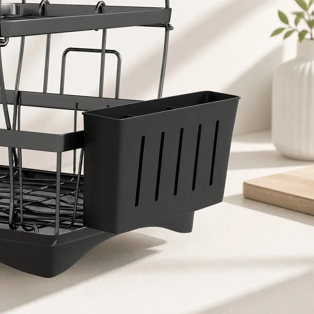 3 Tier Dish Drying Rack Plate Drainer Cutlery Holder Cup Organizer Kitchen