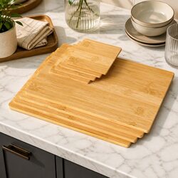 Friendly Bamboo Coaster and Placemat Set - 8 Pieces
