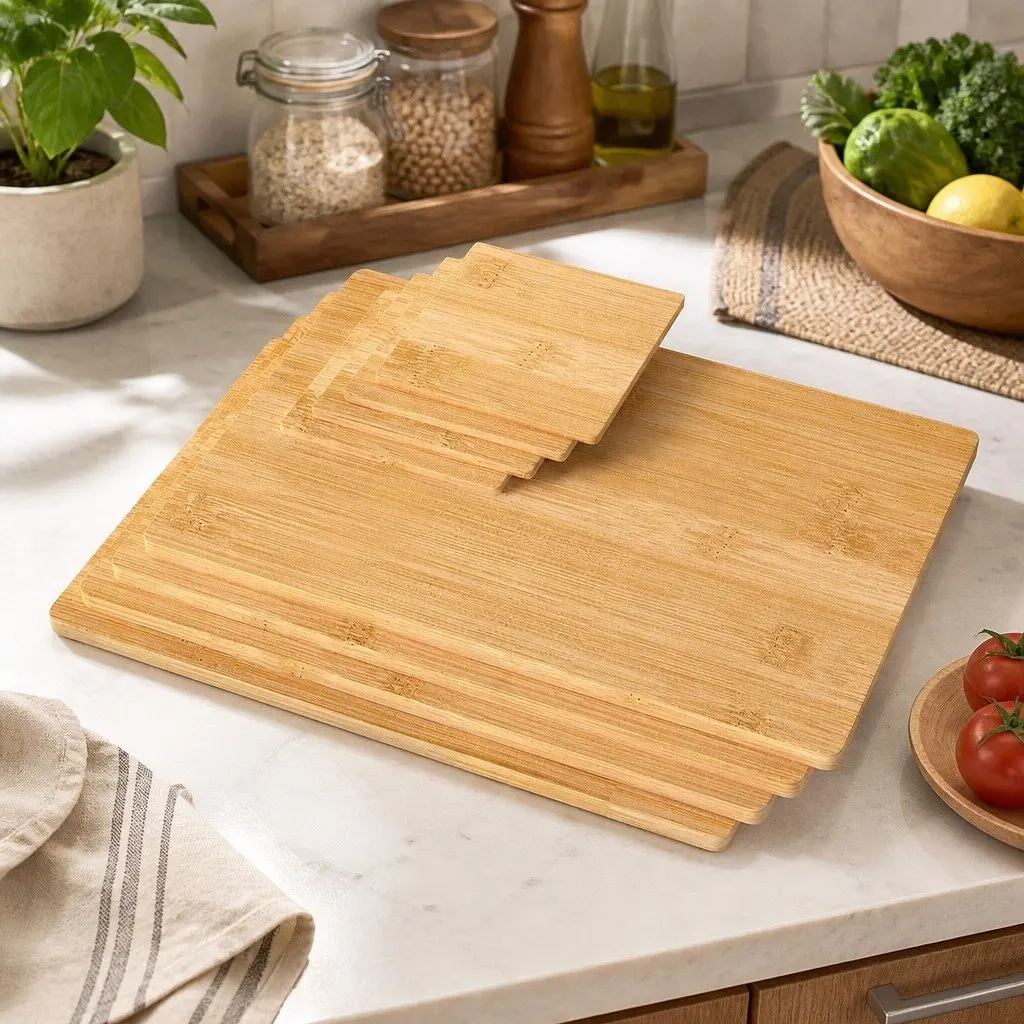 Bamboo Placemat Coaster Set Natural Heat Resistant Waterproof 8 Piece