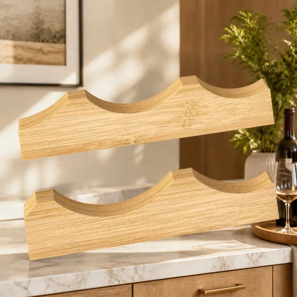 Bamboo Wine Rack 3-Tier 12 Bottle Organizer Storage Holder Display