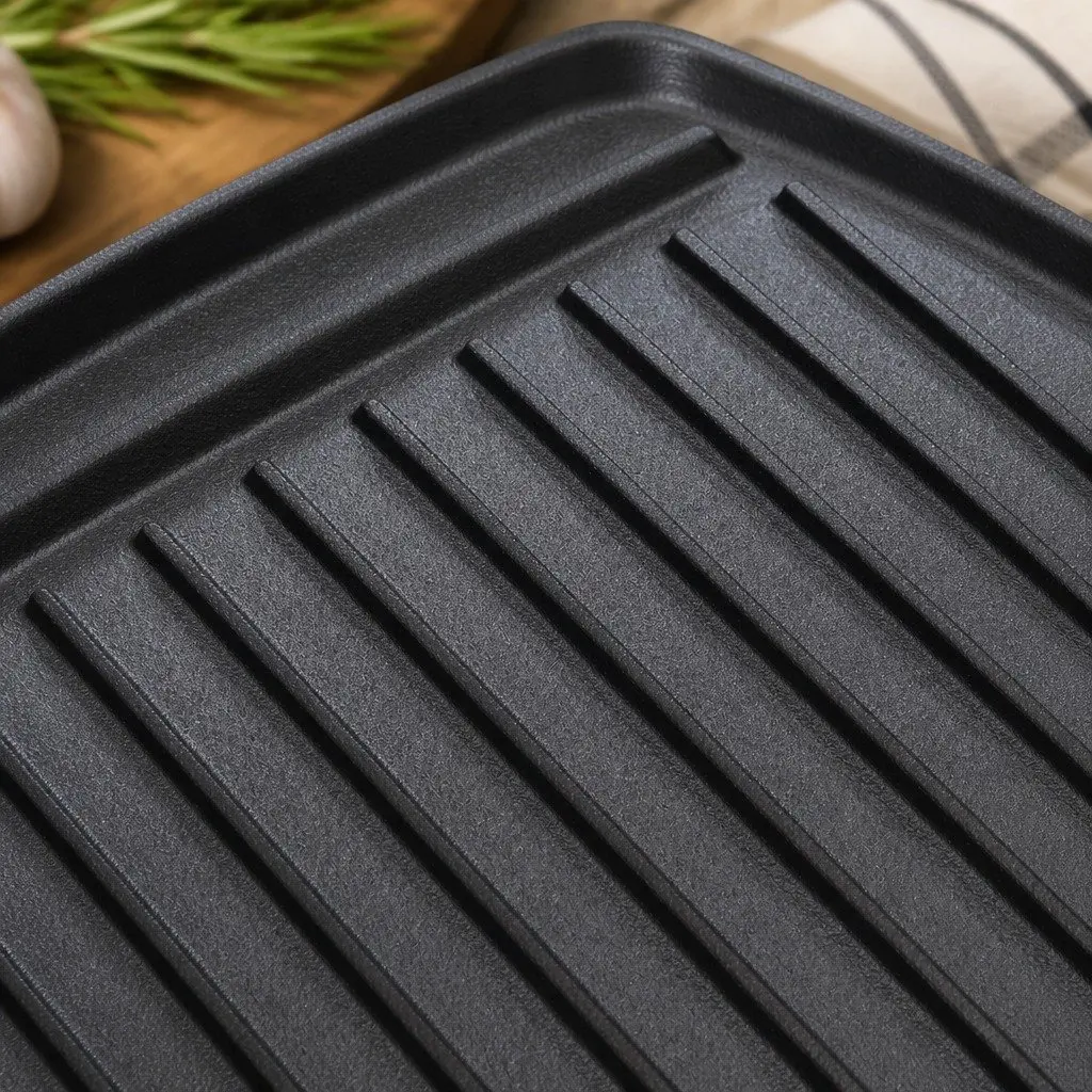 Cast Iron Griddle Pan Reversible Dual-Sided 50.5cm Non-Stick Frying Skillet