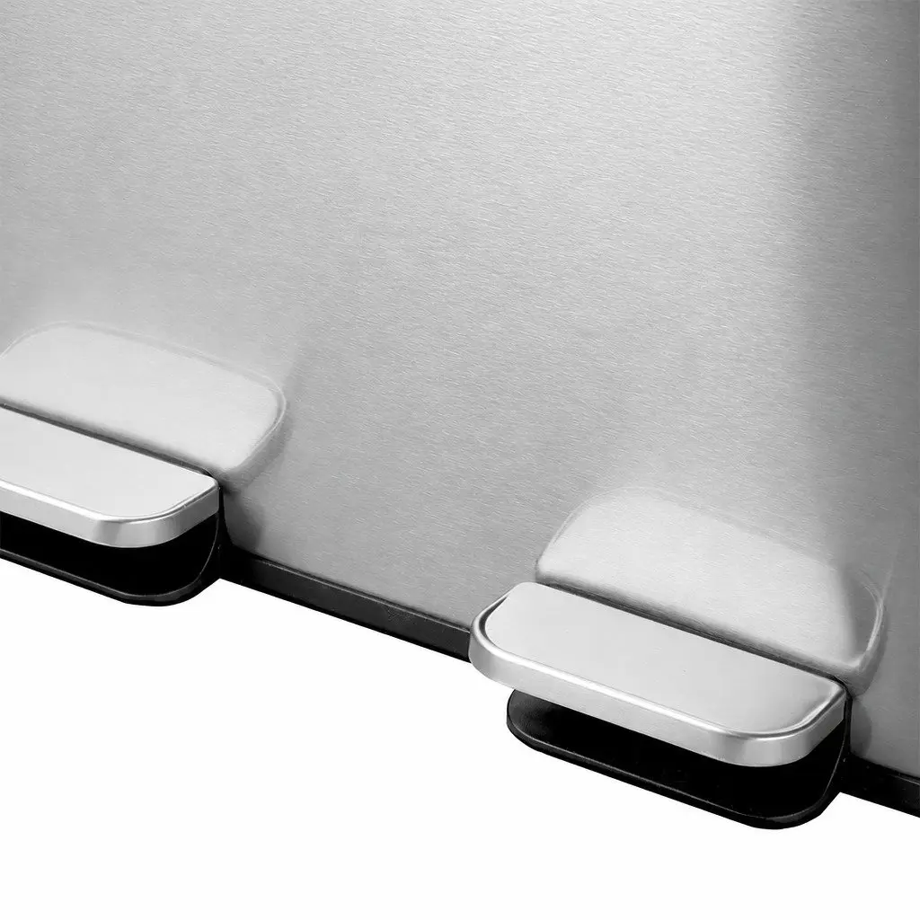 60L Dual Compartment Pedal Bin Stainless Steel Kitchen Waste Recycling Dustbin