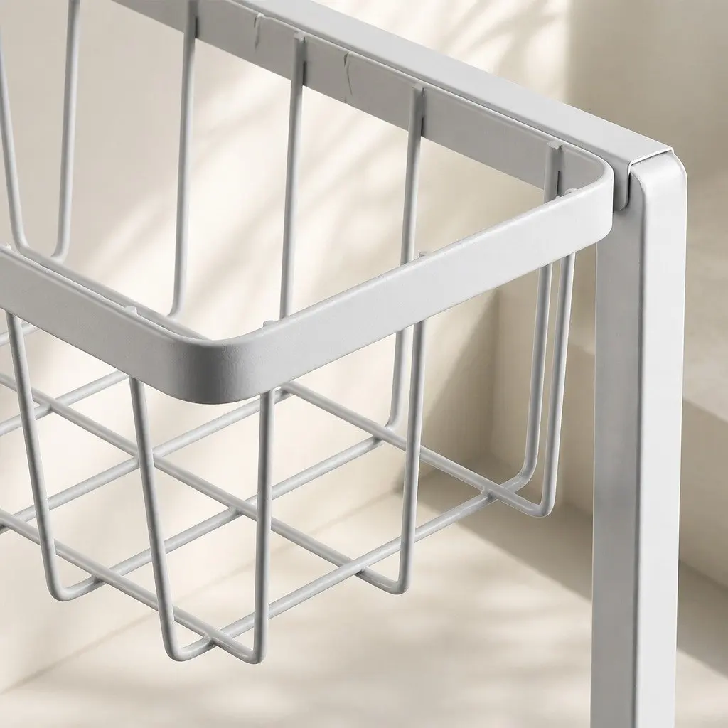 Under Sink Storage Rack 2-Tier Sliding Organiser White 36cm L x 27cm W x 28.5cm H