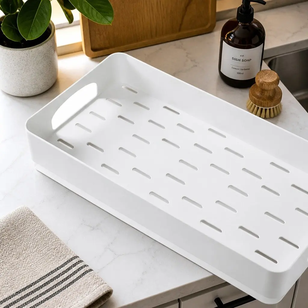 Under Sink Cabinet Organizer Adjustable 2 Tier Storage Rack for Kitchen Bathroom