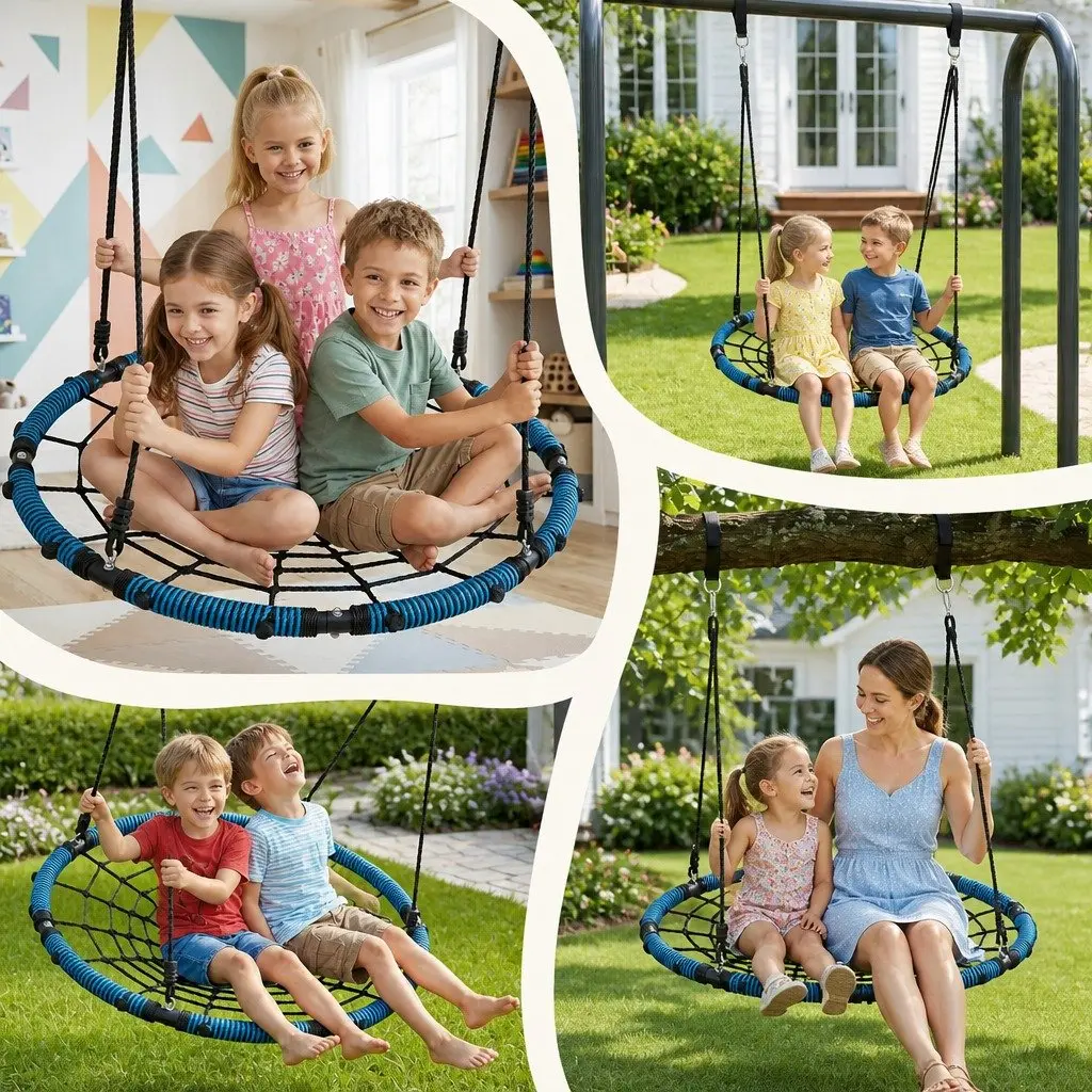 Tree Swing Hammock Oversized 98.5cm Oval Platform for Outdoor Backyard Playground