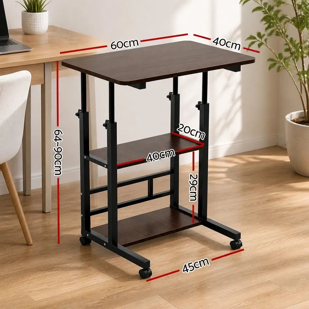 Mobile Laptop Desk Height Adjustable 60CM with Storage