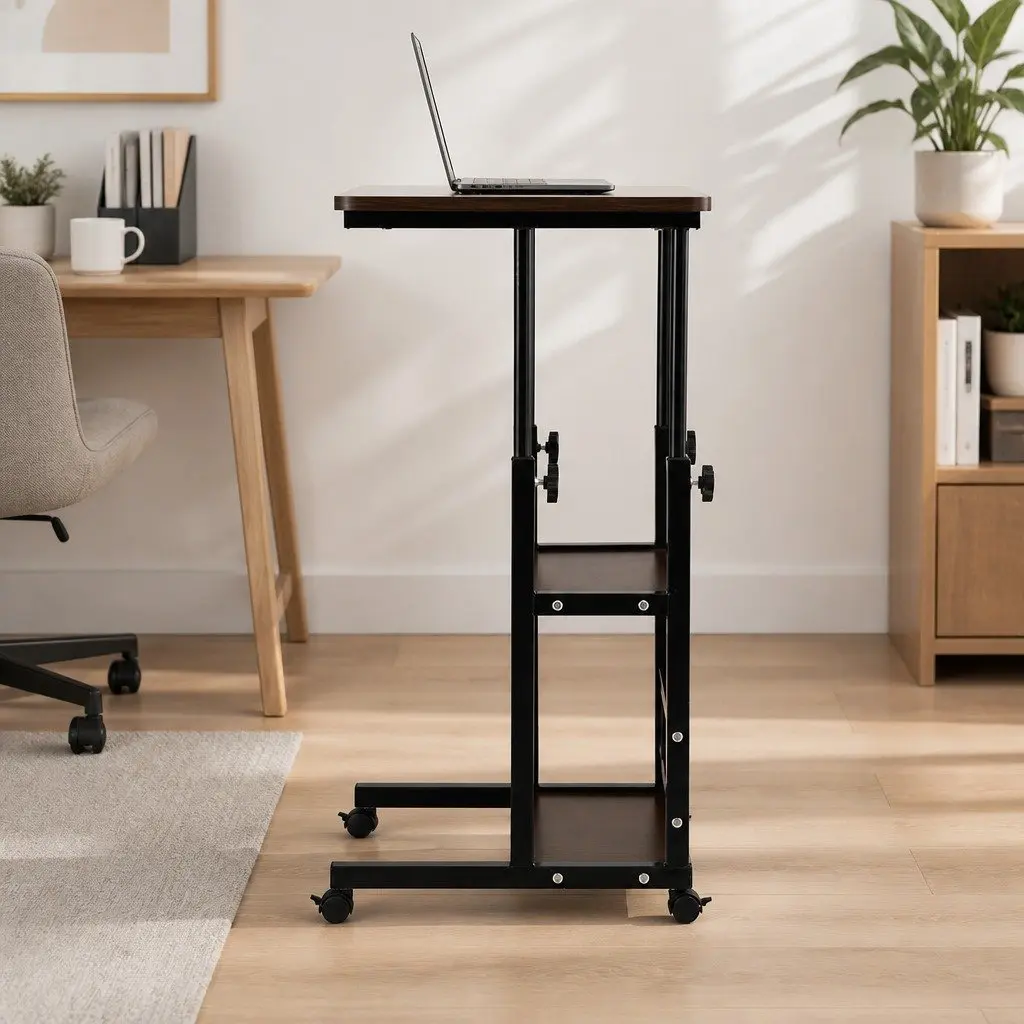 Mobile Laptop Desk Height Adjustable 60CM with Storage