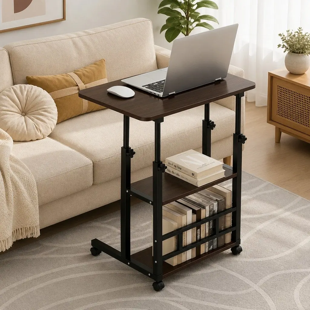 Mobile Laptop Desk Height Adjustable 60CM with Storage