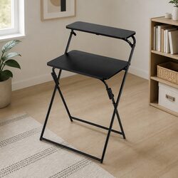 Foldable Laptop Desk Adjustable Study Writing Home Office Black Space Saving