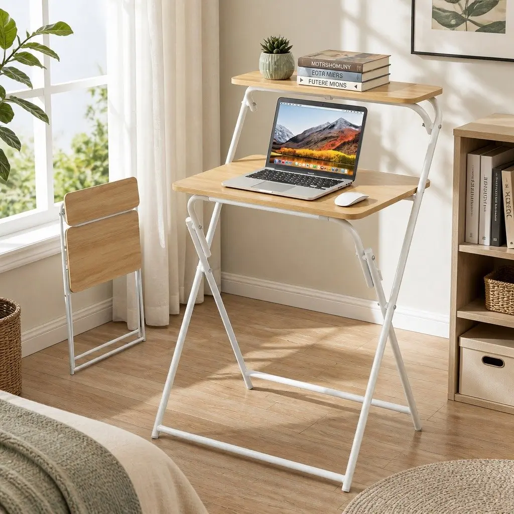 Foldable Laptop Desk Adjustable Computer Study Table Home Office Workstation