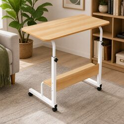 Portable Laptop Desk Sit Stand Height Adjustable Workstation with Caster Wheels