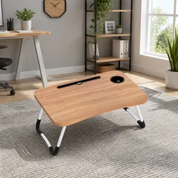 Laptop Desk Table Foldable Stand Lap Tray Sofa Bed Portable Adjustable Pine