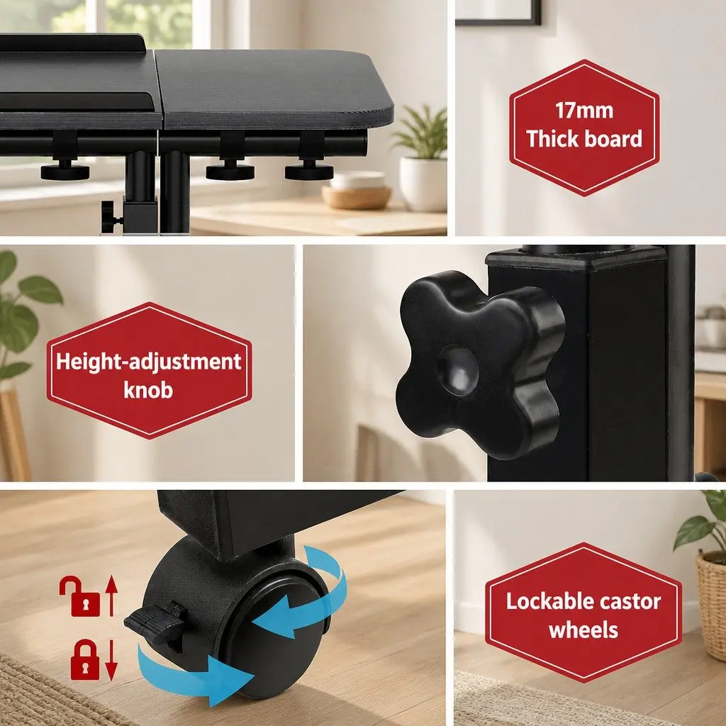 Laptop Stand Adjustable Swivel Tilting 60cm Portable with USB Fan