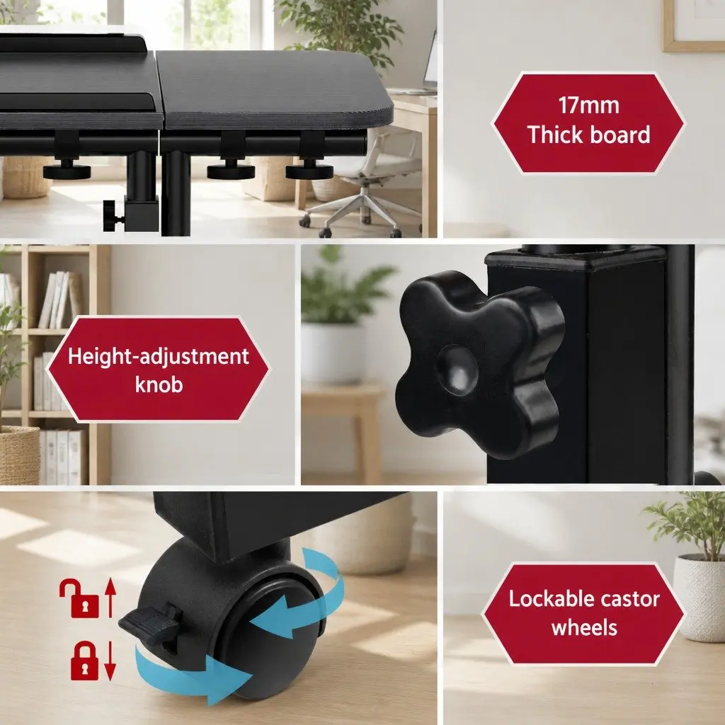 Laptop Stand Adjustable Height 60CM Rotating Tilting with Caster