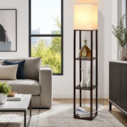 Friendly Vintage Floor Lamp with Shelf Storage