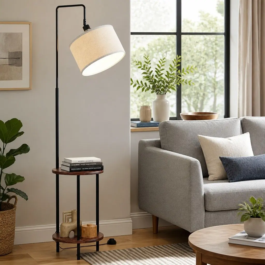 Floor Lamp with Storage Options