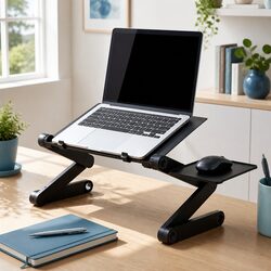 Friendly Aluminium Laptop Stand with Detachable Mouse Pad