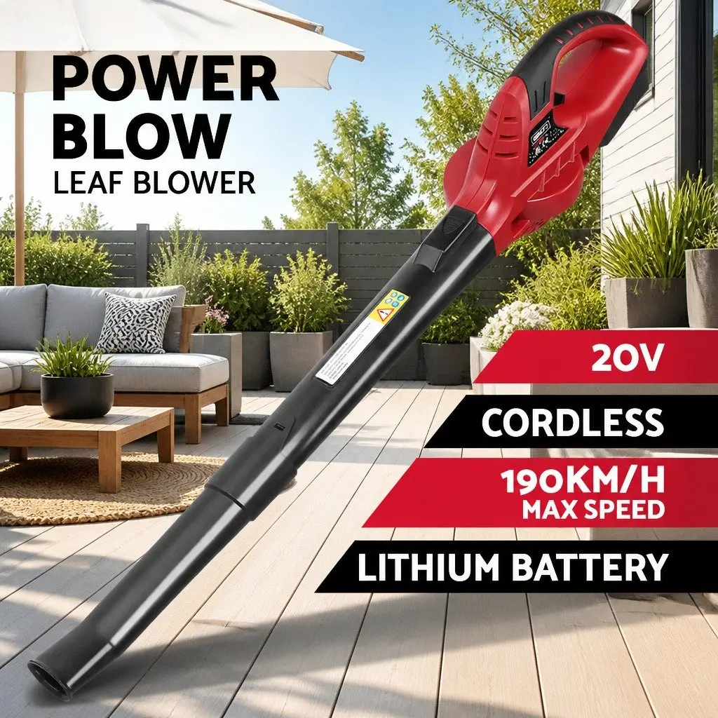 Cordless Leaf Blower 20V Lithium Battery Electric Garden Tool 2-Speed Nozzle