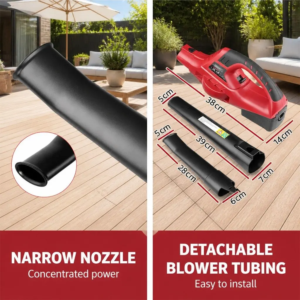 Cordless Leaf Blower 20V Lithium Battery Electric Garden Tool 2-Speed Nozzle