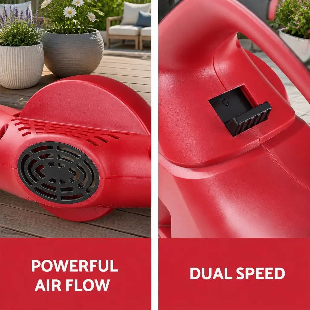 Cordless Leaf Blower 20V Lithium Battery Electric Garden Tool 2-Speed Nozzle