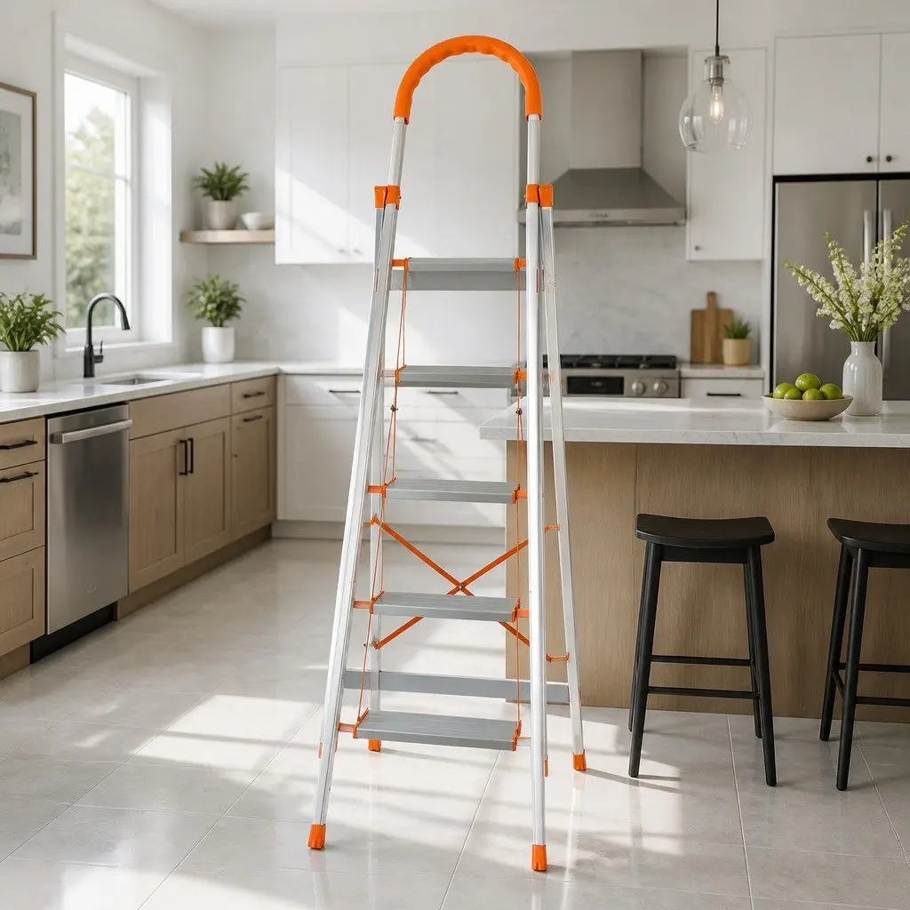 5 Step Ladder Folding Lightweight Aluminium Multi-Purpose Indoor Outdoor