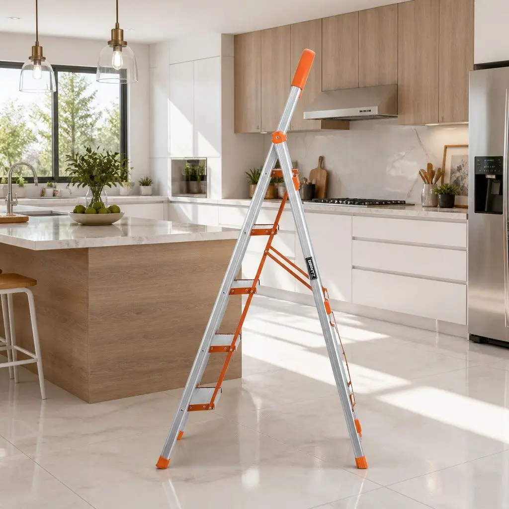 5 Step Ladder Folding Lightweight Aluminium Multi-Purpose Indoor Outdoor