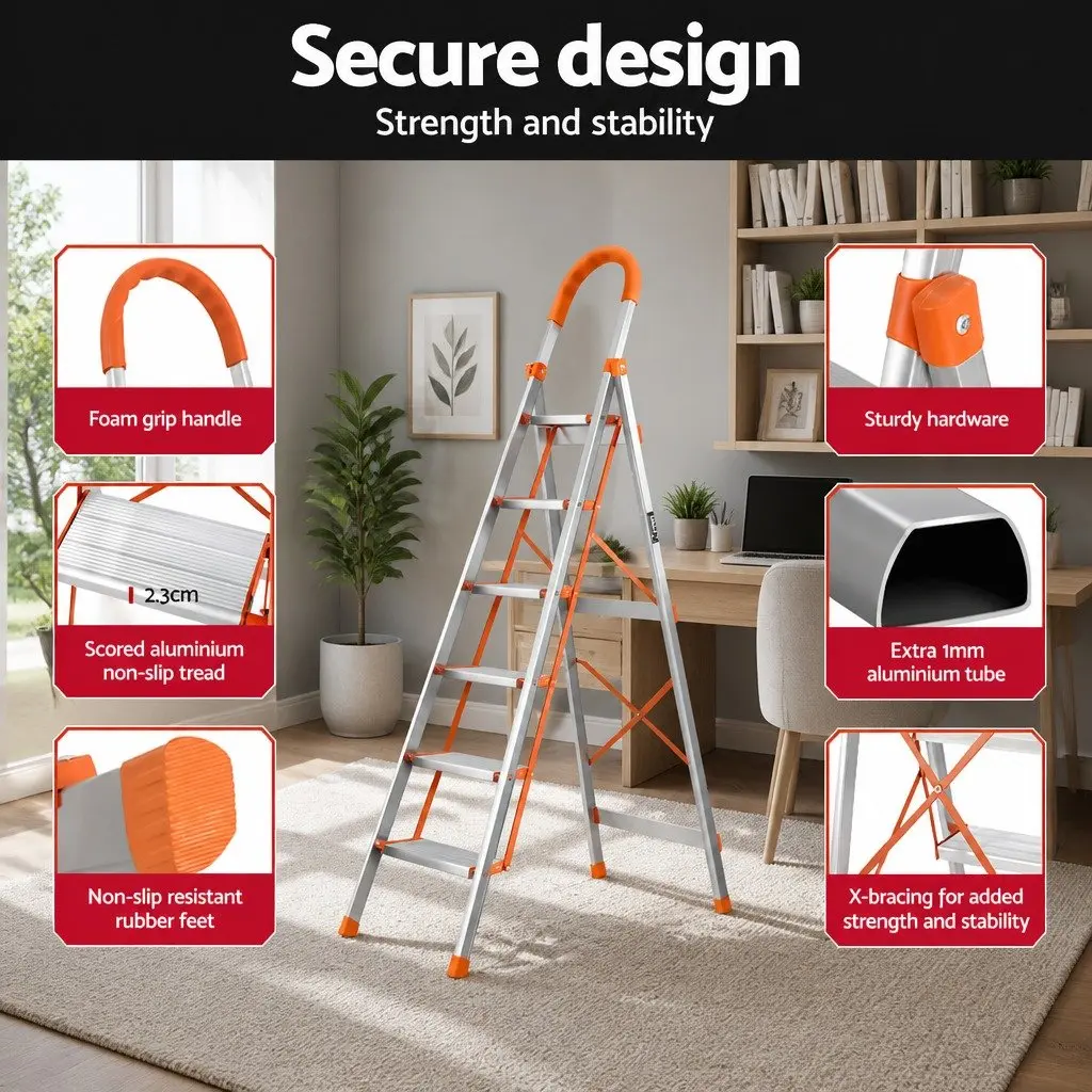 Folding 6 Step Ladder for Home Use