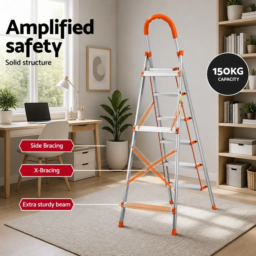 Folding 6 Step Ladder for Home Use