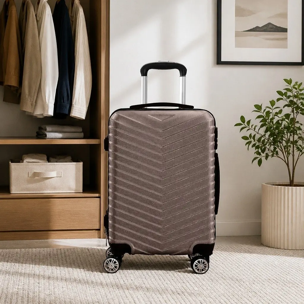 20 Inch Carry On Suitcase Lightweight Coffee